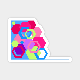 Hexagons Polygons Geometric Abstract Art Magnet