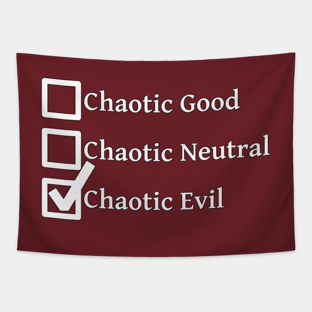 Chaotic Evil DND 5e Pathfinder RPG Alignment Role Playing Tabletop RNG Checklist Tapestry by rayrayray90