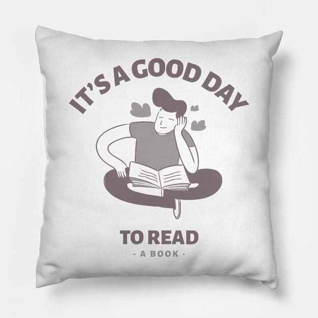 It's a good day to read a book Pillow by Kamran Sharjeel