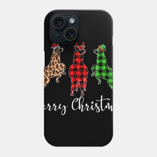 Merry Christmas Leopard Red Green Plaid Llama Phone Case