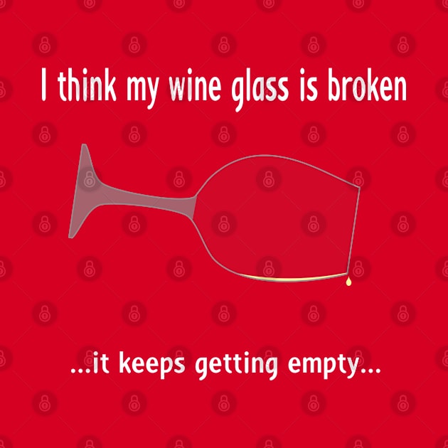 Broken wine glass - white wine for dark bg by CounterCultureWISE