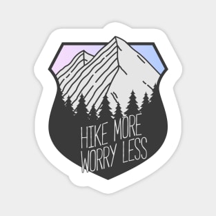 Hike More Worry Less Mountain Crest Sunset Magnet