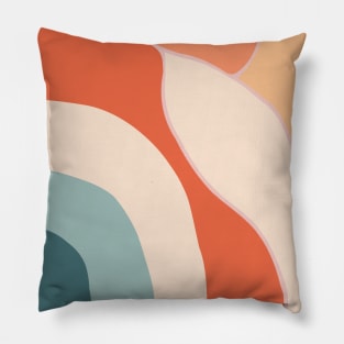 Rainbow Retro Wavy Lines Pillow