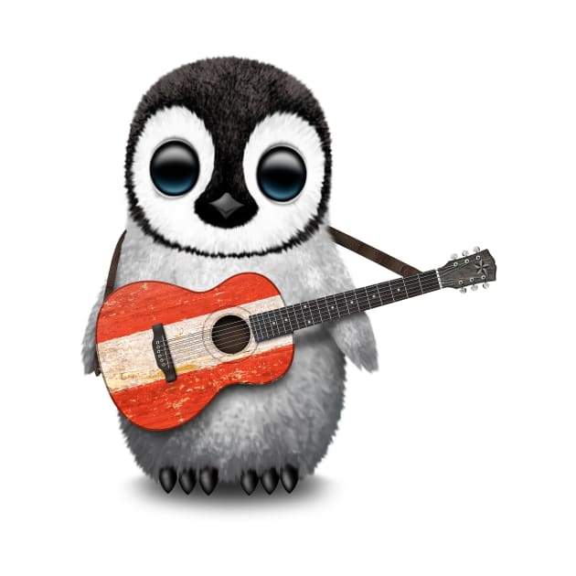 Baby Penguin Playing Austrian Flag Guitar by jeffbartels