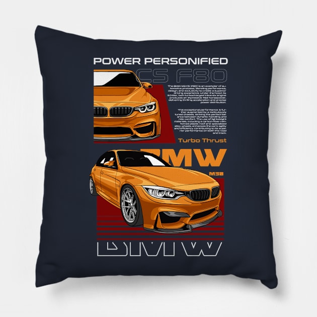 M3 F80 Artistic Tribute Pillow by Harrisaputra