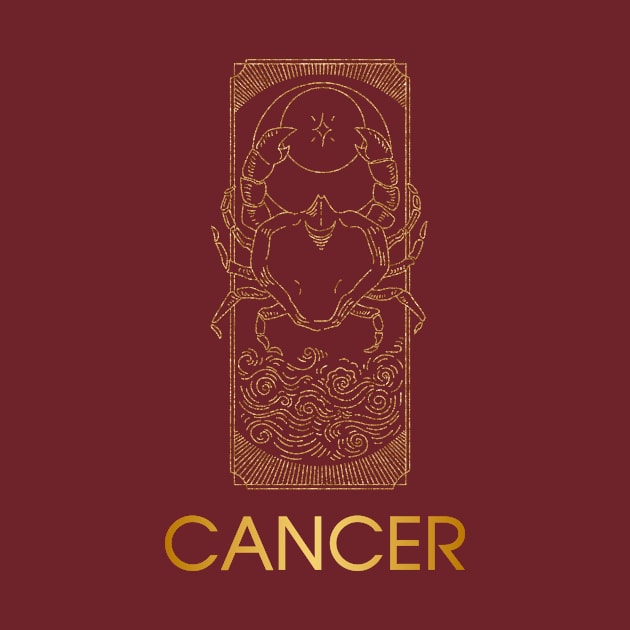 Golden Cancer Zodiac Sign by xposedbydesign