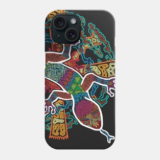 PSYCHEDELIC TRIPPY HORROR VACUI ANIMAL NEWT LIZARD WITH SUN AND CLOUDS - linework Phone Case