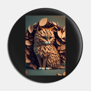 Cool cat portrait Paper art style Pin