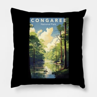 Congaree National Park Travel Poster Pillow