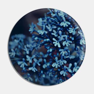 Blue Flowers Photograph Design Pin