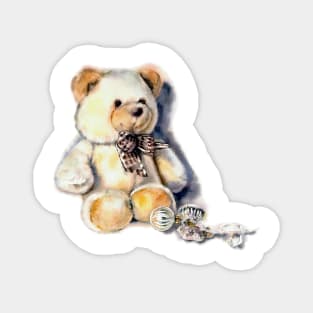 Teddy bear with new year glass tree decor Magnet