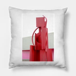 Red Abstract Sculpture Pillow