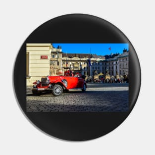 Vintage red car Pin