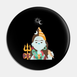 Hindu god shiva shakti-sun & moon balance Pin