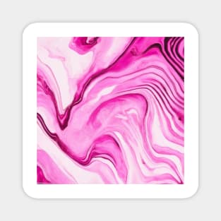 PINK AND WHITE LIQUID MARBLE DESIGN Magnet