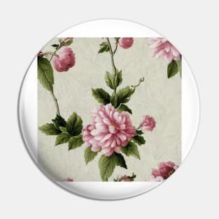 Floral Dusty Pink Vintage Pattern Pin