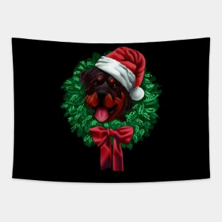 Christmas Rottweiler Tapestry