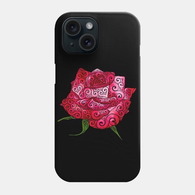 Swirly Rose Phone Case by CarolinaMatthes