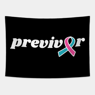 Previvor Pink and Teal Ribbon Cancer Pre-Survivor Tapestry