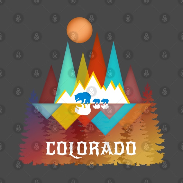 Colorado Nature Life Outdoors Mountains Bear Lover Abstract Triangles by egcreations