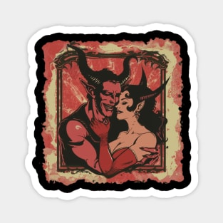 Devil Couple Loving in Hell Magnet