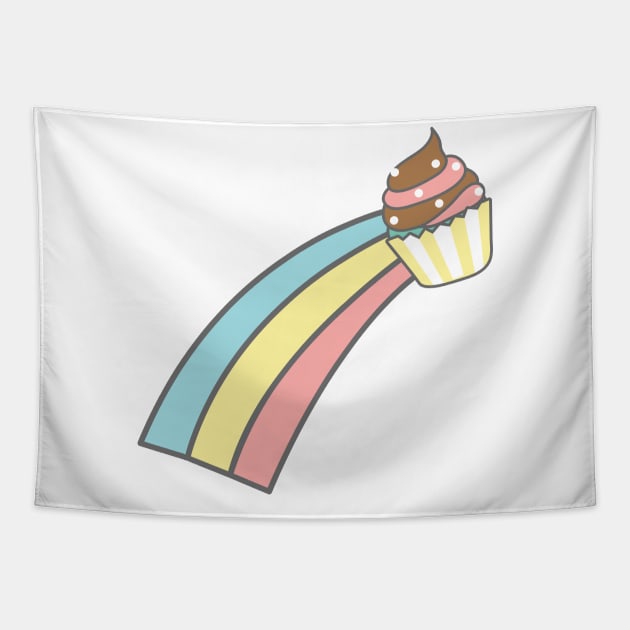 Rainbow cupcake Tapestry by SeriousMustache