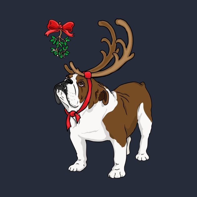 Bulldog Beneath Mistletoe by Pondlings