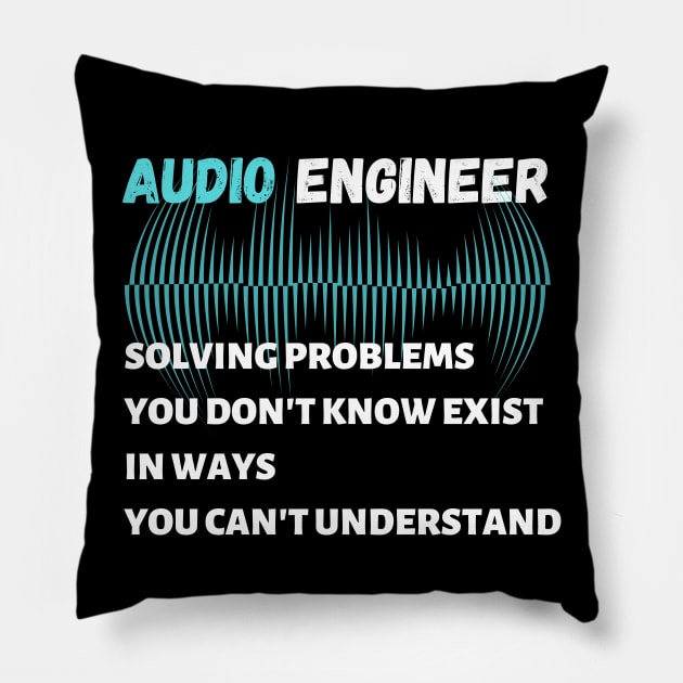 Audio engineer solving problems Unisex Pillow by swaycoast