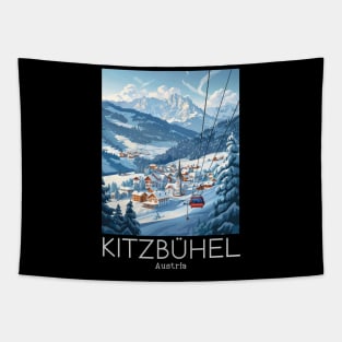 A Vintage Travel Illustration of Kitzbühel - Austria Tapestry