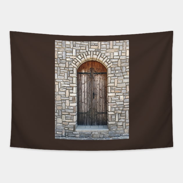 Authentic wooden door Tapestry by Melissa Peltenburg Travel Photography