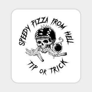 Speedy Pizza From Hell white Magnet