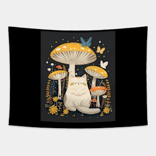 Cottagecore Aesthetic Cat Seasons Tapestry