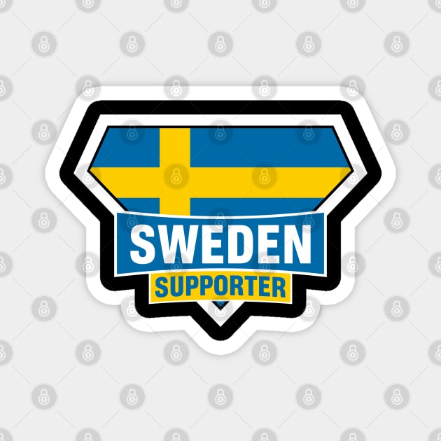 Sweden Super Flag Supporter Magnet by ASUPERSTORE