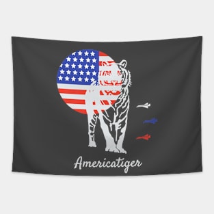 4th of July happy independence day America tiger Tapestry