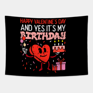 Happy Valentines Day Birthday Heart Men Women Kids Tapestry