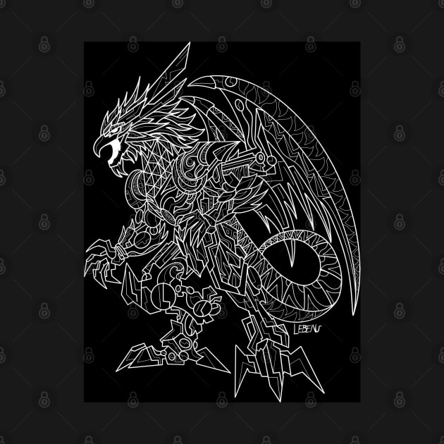 dark mexican kaiju the quetzalcoatl in mecha custom armor ecopop art by jorge_lebeau