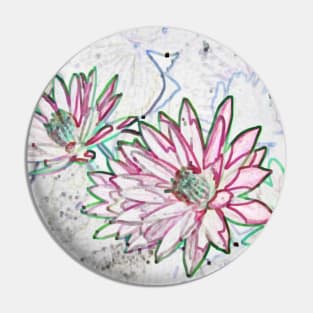 Lotus Flower Watercolor lily Art Photo Pin