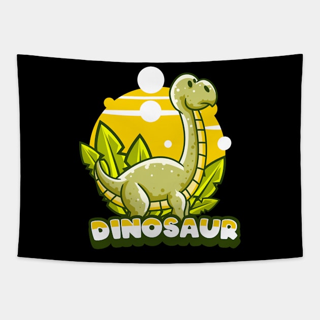 Cute Dinosaur Cartoon Tapestry by Harrisaputra