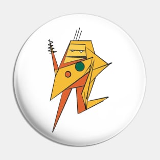 Zap the robot yellow and orange Pin