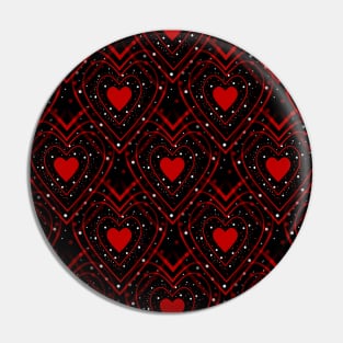 BLACK And Red Hearts Happy Valentines Day Pin