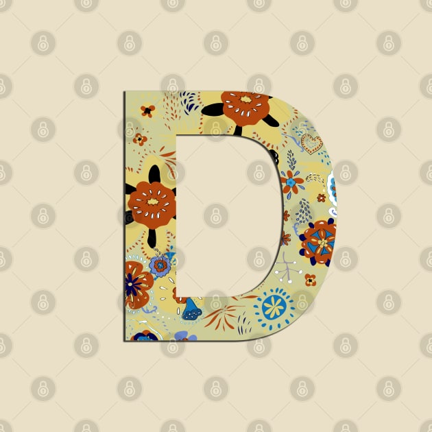 Monogram flowers letter D by Slownessi