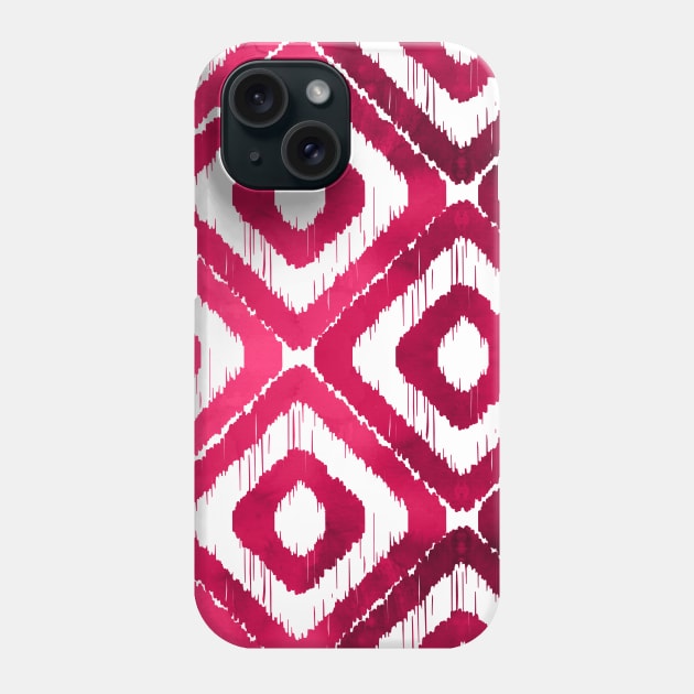 Ruby Red Ikat Pattern Phone Case by tanyadraws