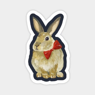 Bunny with Red Bowtie Magnet