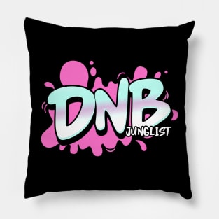 DNB  - Junglist Splat (pink/black drop shadow) Pillow
