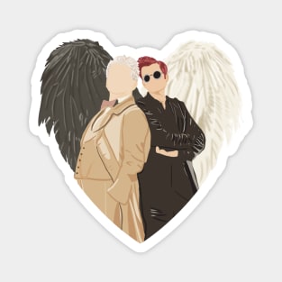 Ineffable Husbands Heart Design – Good Omens Angel & Demon Inspired Shirt Magnet