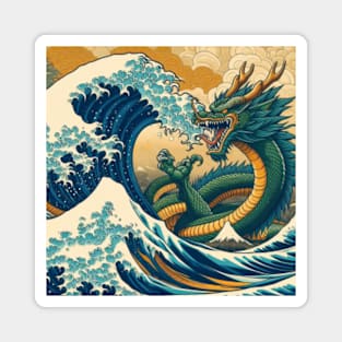 Shenron is summoned by Katsushika Hokusai Magnet