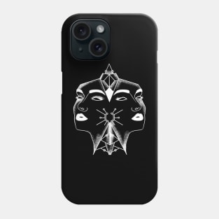 Geometrical tattoo style illustration Phone Case