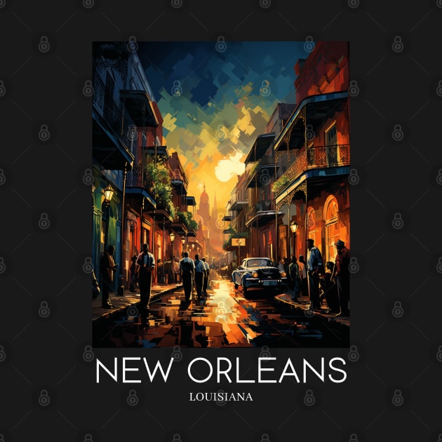 A Pop Art Travel Print of New Orleans - Louisiana - US by Studio Red Koala