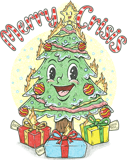 MERRY CRISIS Kids T-Shirt by Firebrander