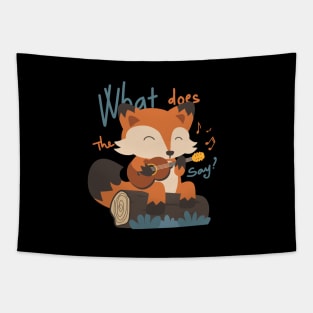 What does the fox say? Funny a cute fox Tapestry